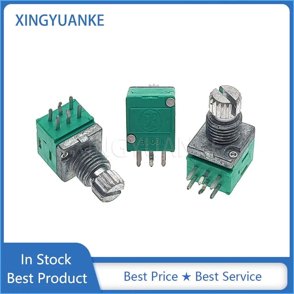 2PCS RK097 Type Duplex 6-Pin B20K B203 B50K B503 B100K B104 Amplifier Audio Volume Precision Potentiometer Shaft Length 10MM