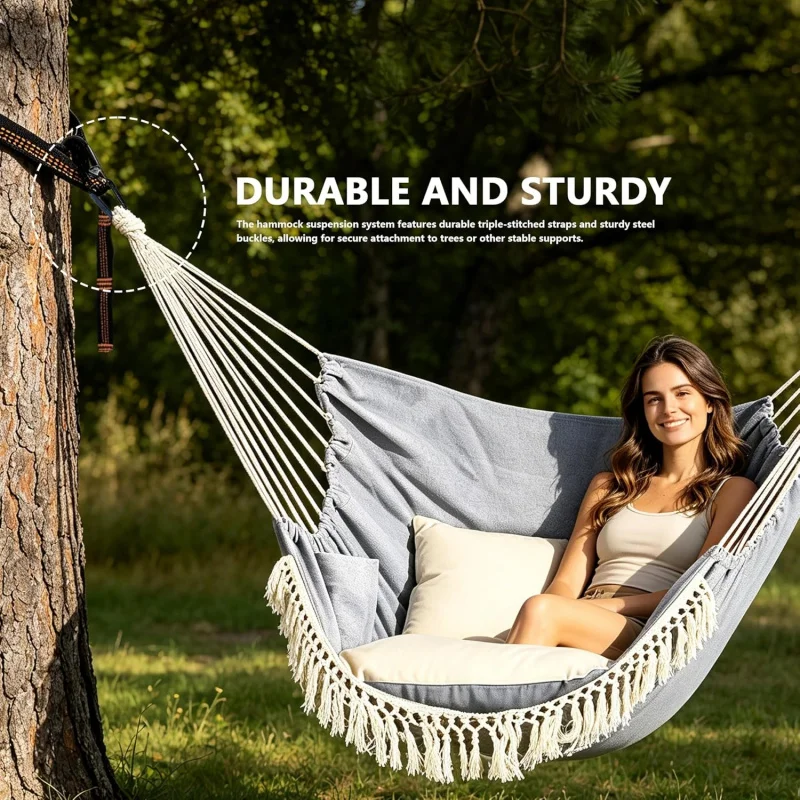 2PCS Hammock Tree Straps 78.7 Inch Adjustable Suspension Straps With Carabiners Storage Bag For Camping Swing image 2