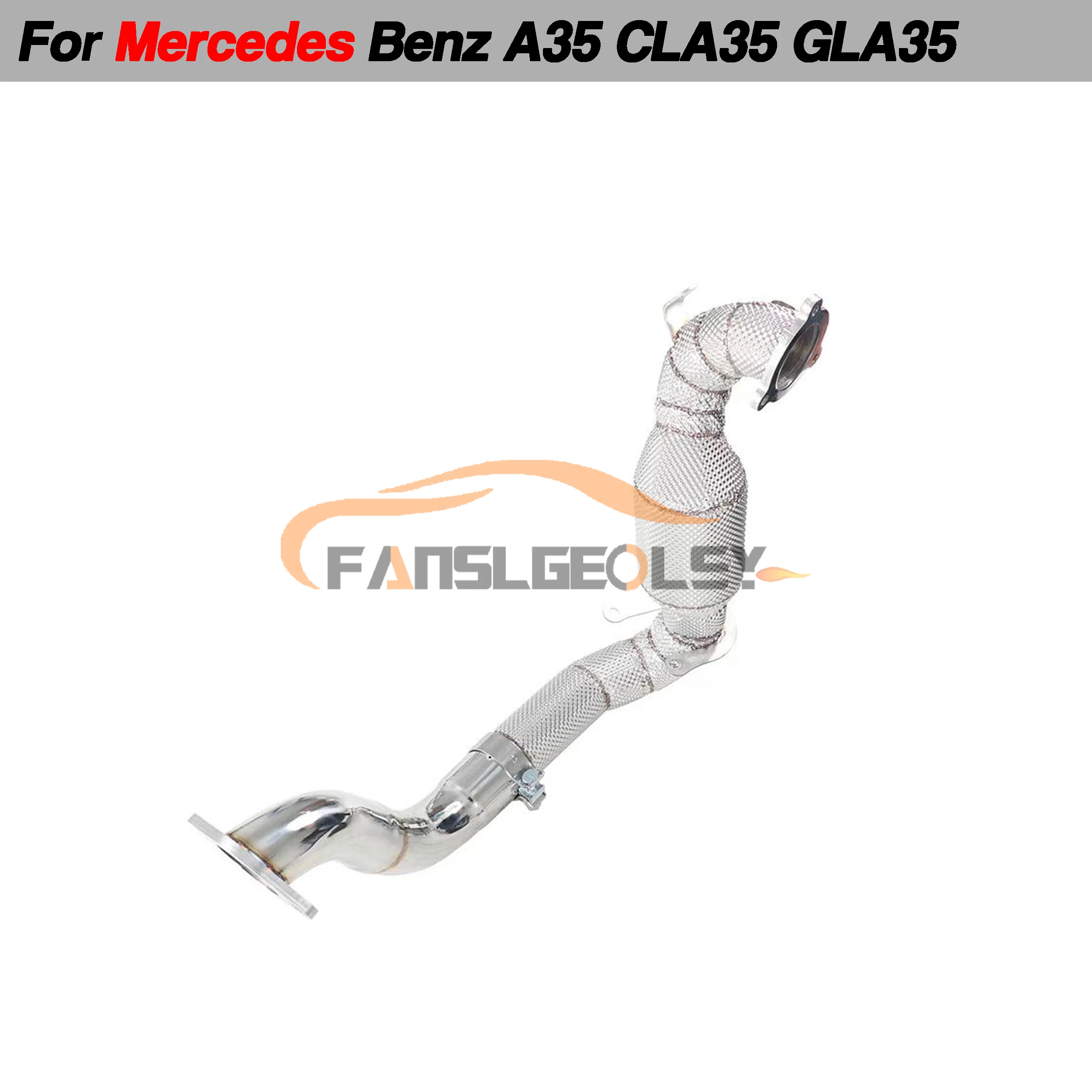 

For Mercedes Benz A35 CLA35 GLA35 amg Performance Downpipe Exhaust System With Heat shield and catalytic converter Headers