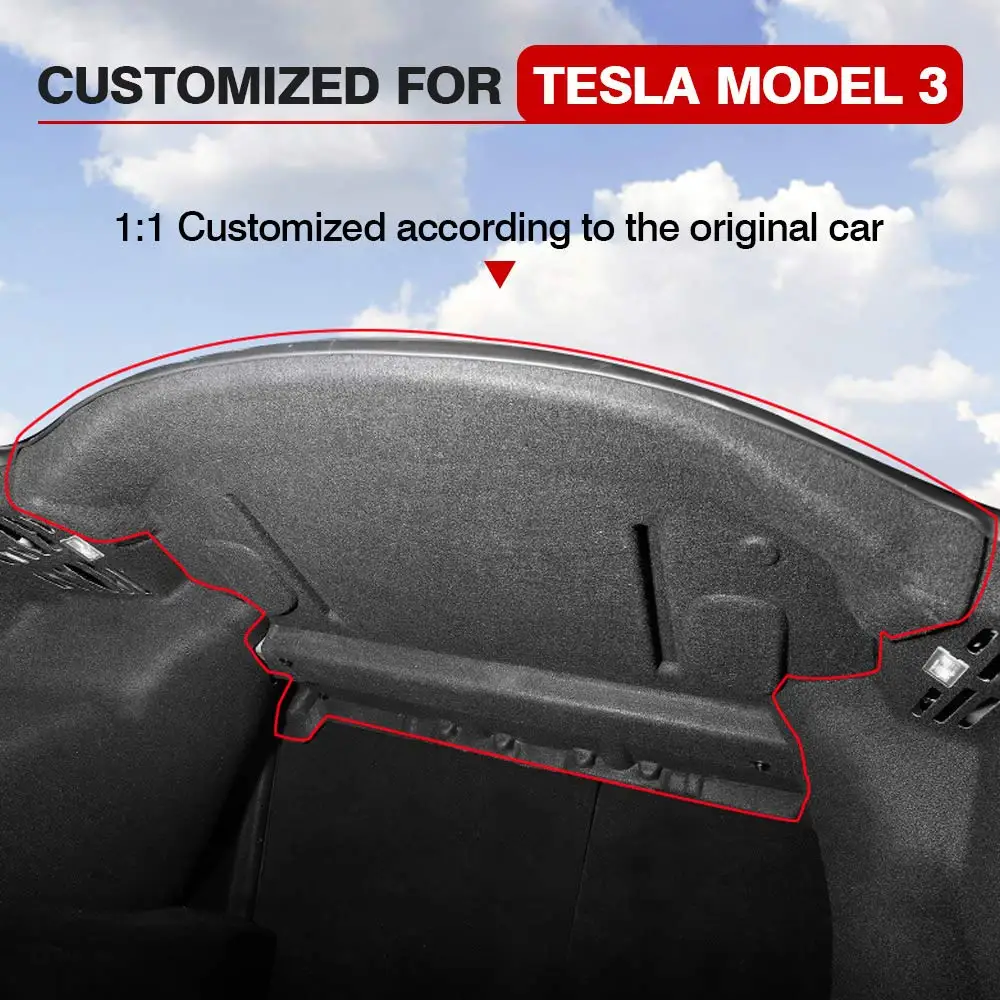 Per Tesla Model 3 tronco anteriore tappetino insonorizzato cofano motore tappetino insonorizzato tappetino fonoassorbente tappetino insonorizzato