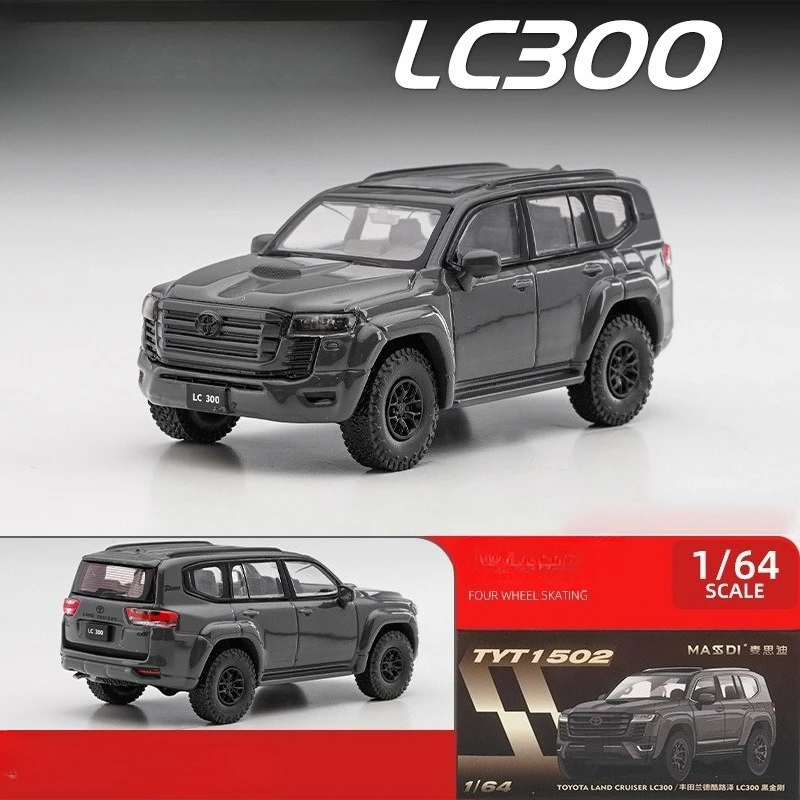 Simulation 1/64 Scale Land Cruiser LC300 Alloy Car Model Diecast Miniature Voiture Collection Hobby Home Decor Children Boy Gift