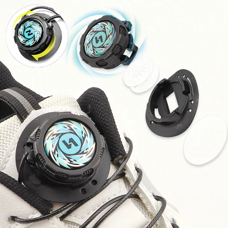 

1Pair Swivel Buckle Shoelaces Without Ties Rotating Metal Wire Swivel Automatic Buckle Rope Sneaker Shoelaces for Kids/Adult