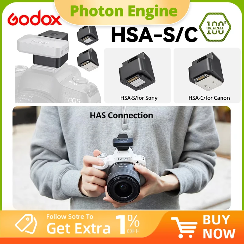 

Адаптер для горячего башмака камеры GODOX HSA-S HSA-C: подключение микрофона (проводное к беспроводному) для Canon и Sony