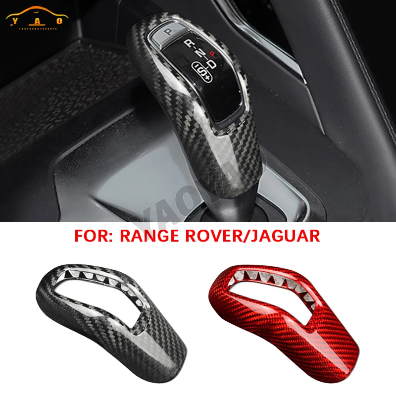 

For Jaguar E-PACE For Land Rover Range Rover Sport Real Carbon Fiber Car Gear Shift Knob Cover Sticker Trim Car Accessories