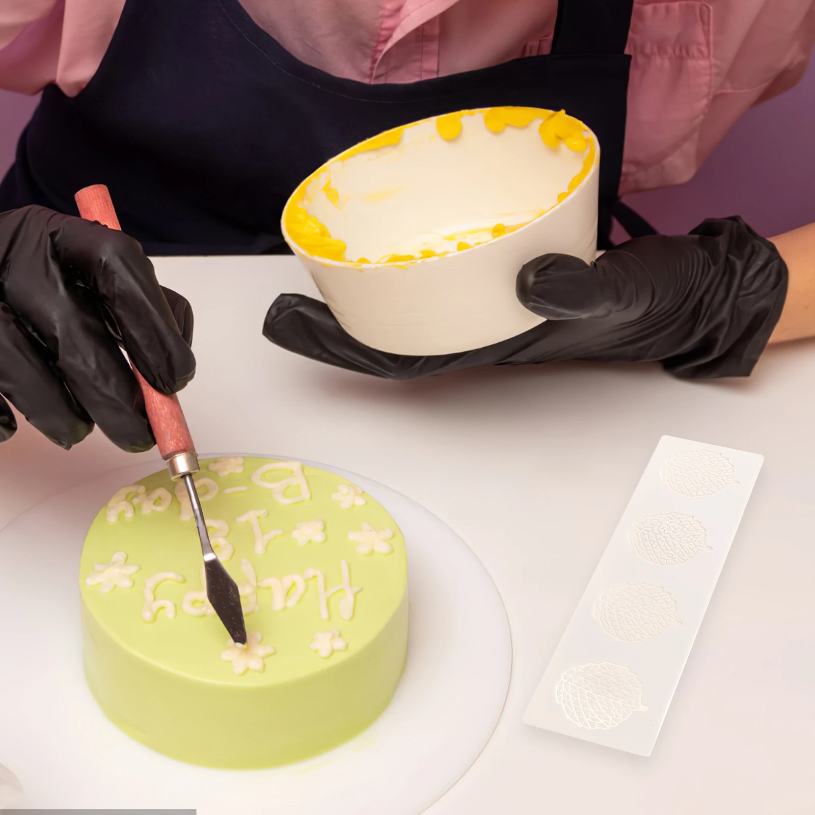 

5Pcs Silicone Leaf Fondant Mold Stencils for Cake Mold Baking Shapes Easy Demould Molds y Chocolate Kitchen