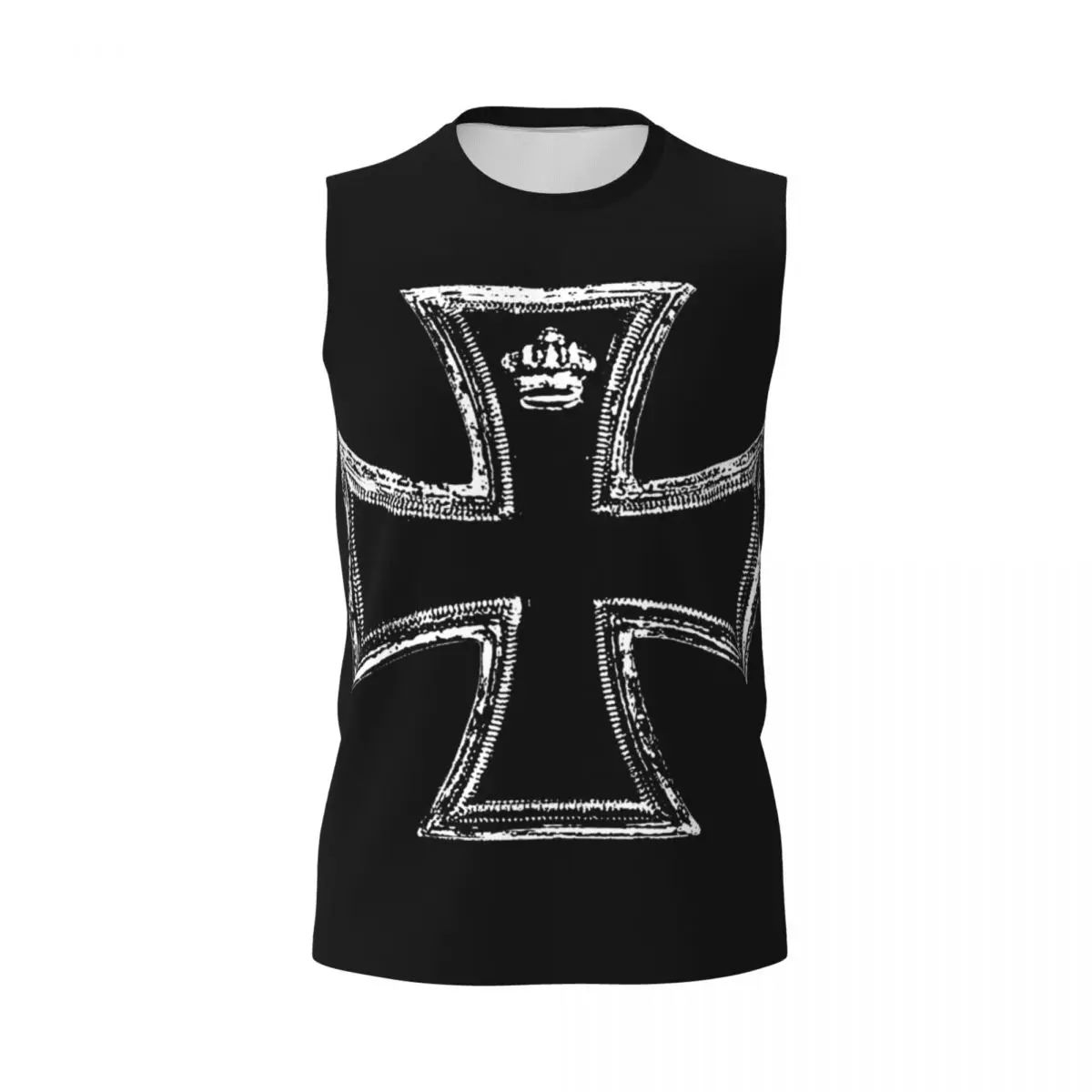West Coast Iron Cross Choppers Men Printed Sleeveless T-shirt Casual Hip Hop Street Style Beach Holiday Tank Tops