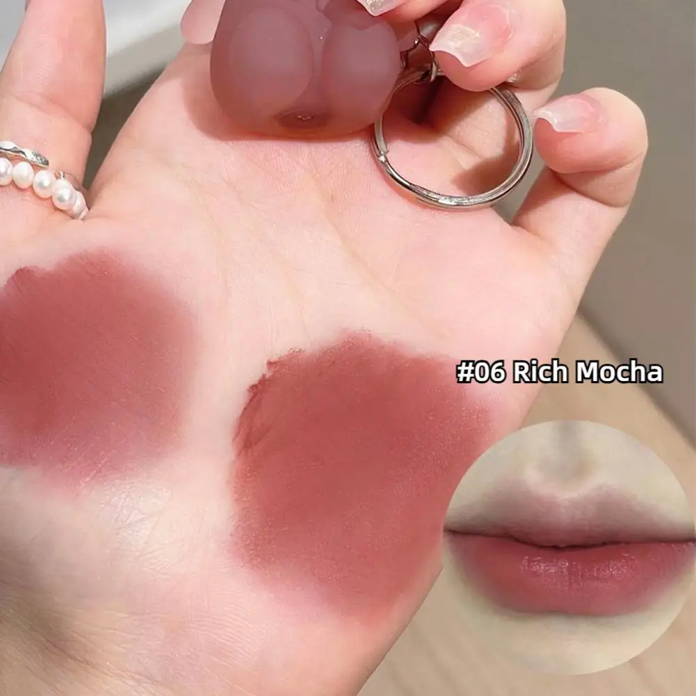 Color rico lápiz labial de larga duración textura ligera y sedosa diseño en forma de oso lindo juguetón a prueba de manchas maquillaje versátil