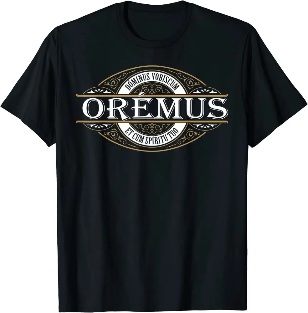 Traditional Latin Mass Oremus Dominus Vobiscum Catholic T-Shirt  Cotton Luxury brand vintage oversized