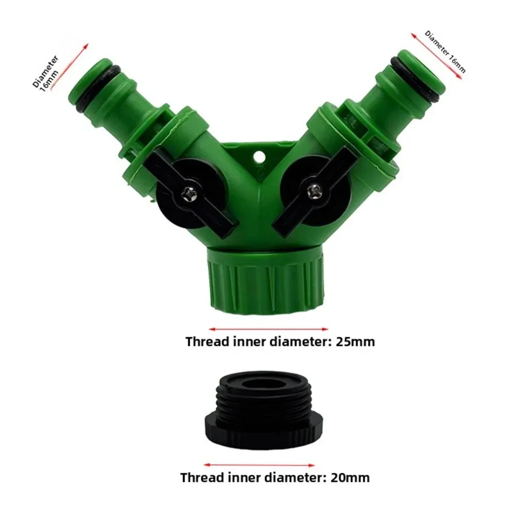 Garden Tap Y Splitter Watering Fittings Adjustable Switch Joints 1/2 3/4 Thread 2-way Tap Hose Water Splitter