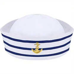 PESENAR Sailor hat Navy blue Yacht Blue Captain cap White sail cap for clothing accessories for adults