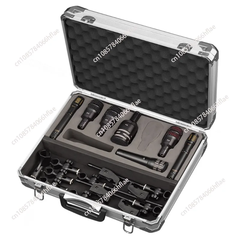 

Wireless Dynamic Microphone Set 7-Piece Portable Durable Metal Karaoke Drum Mic Kit