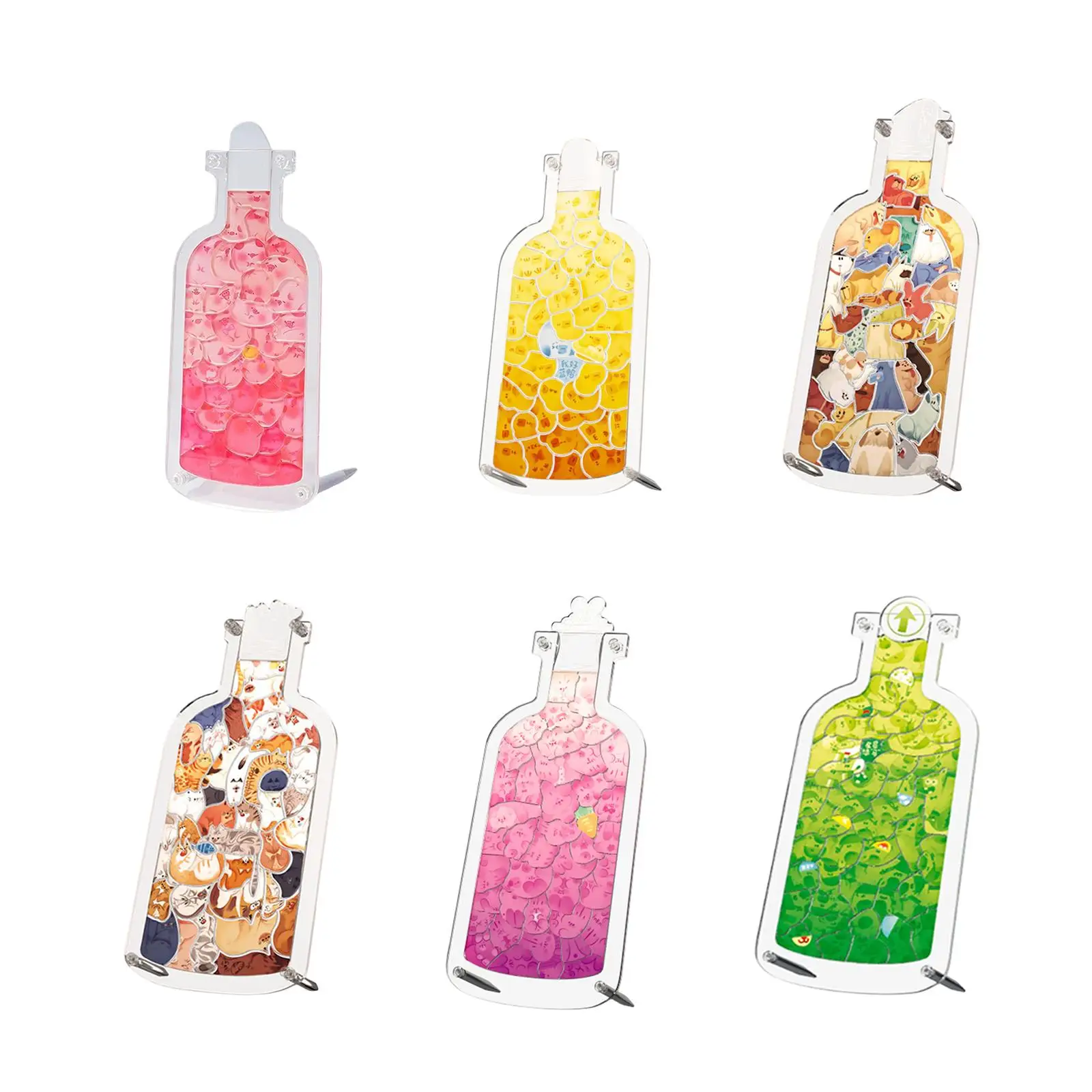 Animal Puzzle Toys Educational Toy Decoration Cognitive Learning Cute Gift DIY Acrylic Bottle Standee Puzzle for Children Kids