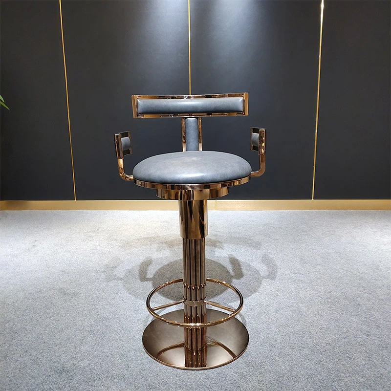 

Салонные стальные шезлонги, современные минималистичные удобные акцентные барные стулья, поворотные золотые регулируемые барные мебели Barkrukken