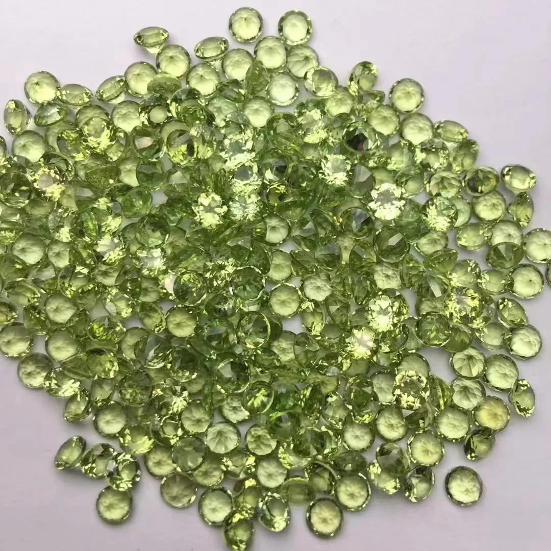 

50 шт./лот 4 мм круглой формы натуральный драгоценный камень перидот для изготовления ювелирных изделий
