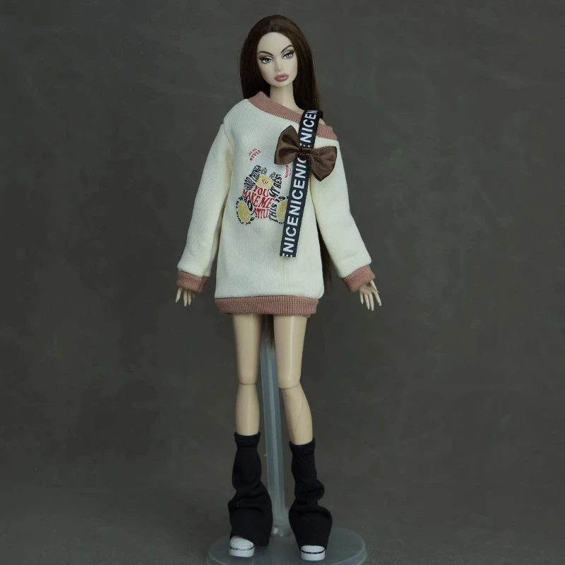 Costume de vêtements de poupée adapté à 30cm, ensemble jupe de poupée Bjd fine, ensemble à capuche, jouets pour filles, maison de jeu, accessoires de poupée, sans poupée, 1/6