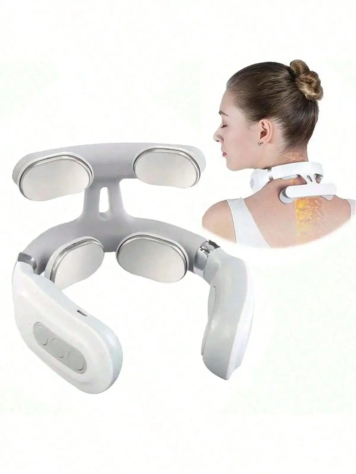 2026 1 قطعة مدلك كهربائي محمول للرقبة، مدلك عنق الرحم الذكي - تخفيف الرقبة والكتف قابل لإعادة الشحن