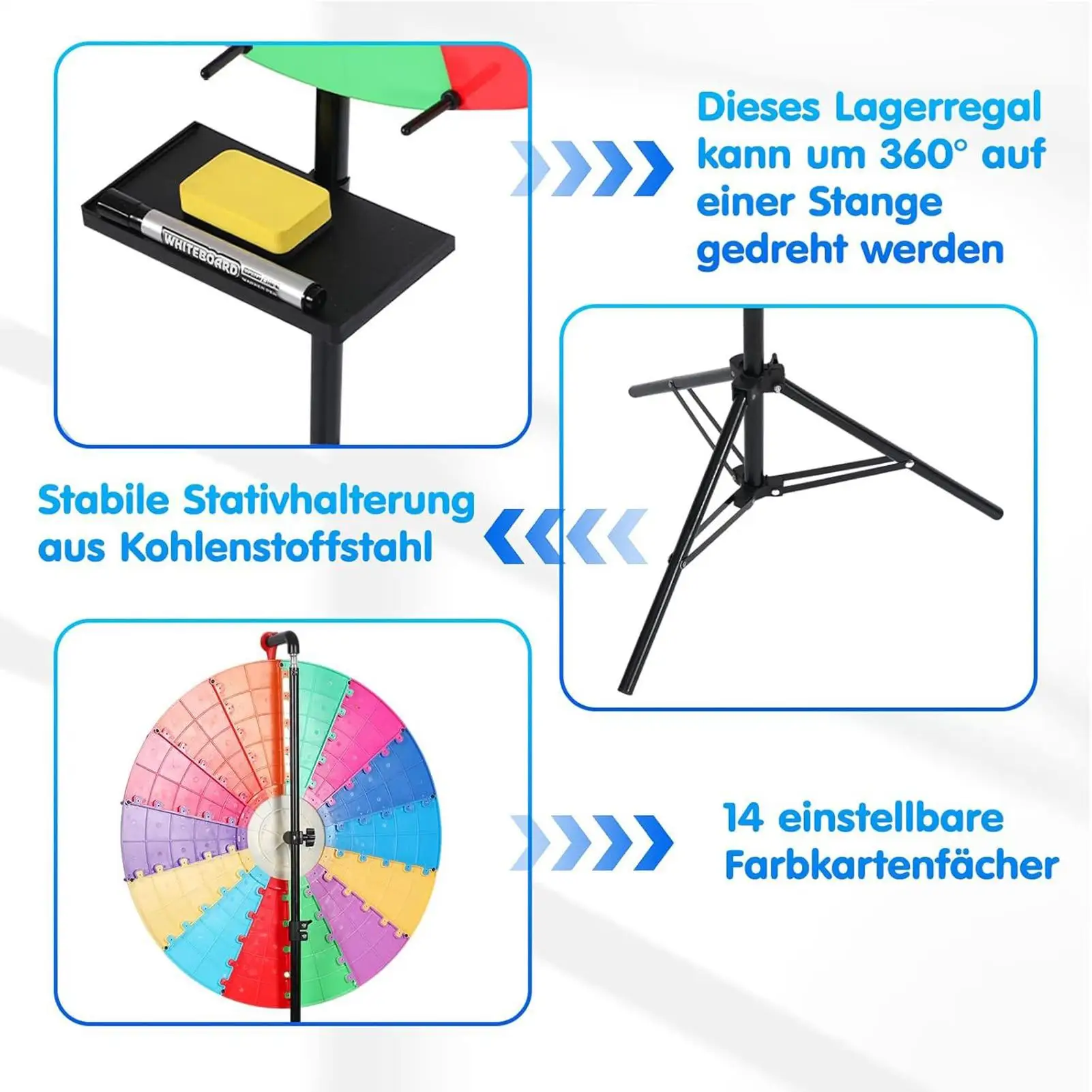 วงล้อหมุนแบบพกพา เครื่องมือสนุกๆ วงล้อเกมขนาดกะทัดรัด สำหรับงานวันเกิด งานคาร์นิวัล ห้องเรียน งานอีเว้นท์ ทั้งในร่มและกลางแจ้ง