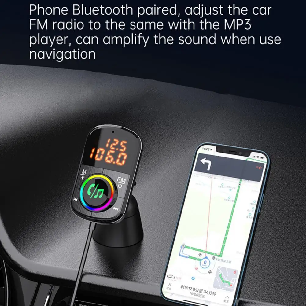 Onever FM Transmitter Aux Modulator Bluetooth Handsfree Car Kit Car Audio MP3 Player with 3.1A Quick Charge Dual USB Car Charger