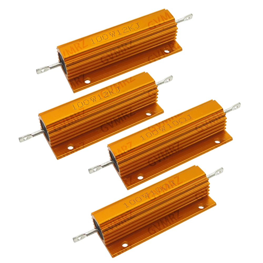 100W 1.2K 8K Aluminum Housing Power Resistor High Wattage Wirewound Resistor 0.01Ω–150KΩ Assorted Values 0.1R 6.8R 25R 65R 330R