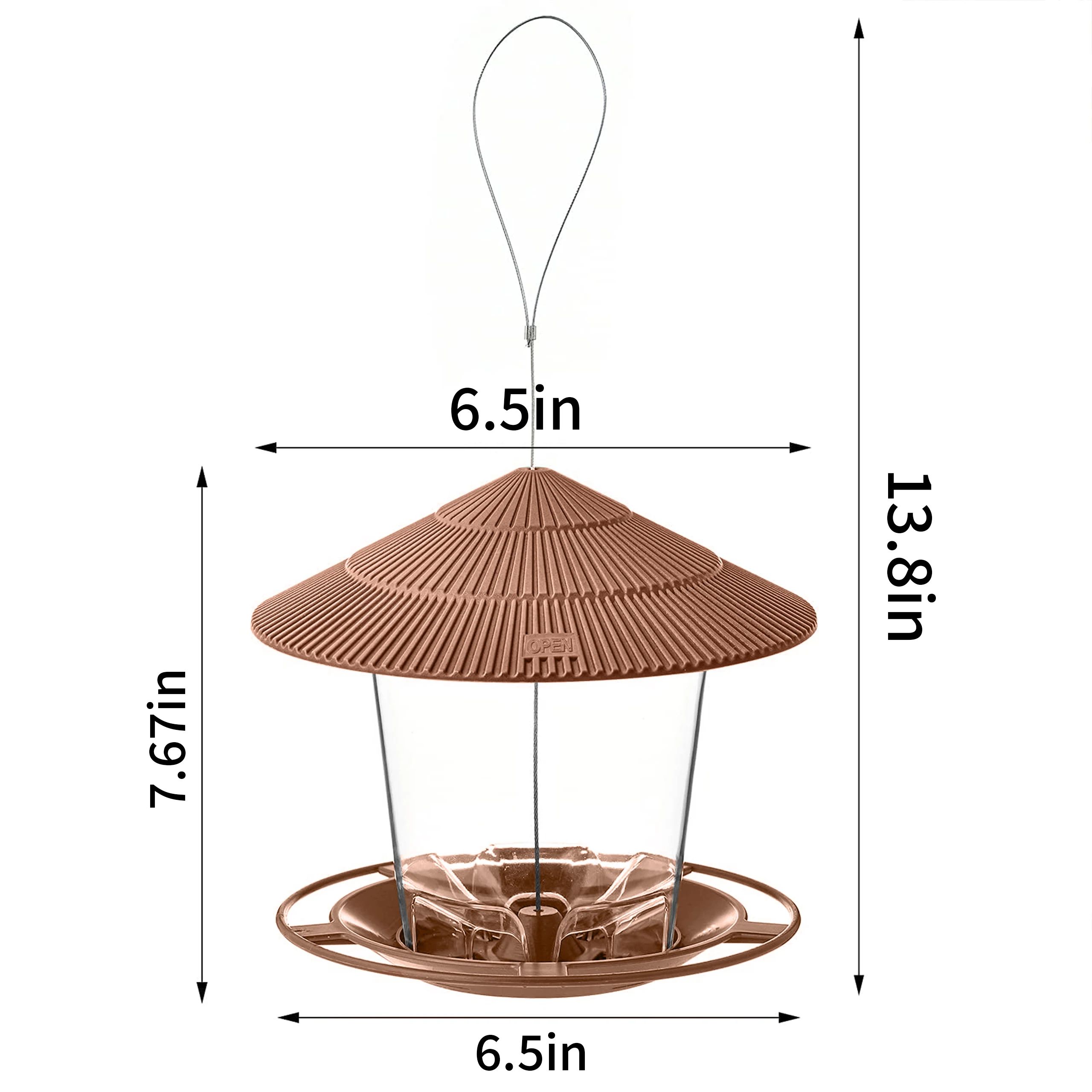 Wild Bird Feeder Hanging with Roof for Garden Yard Outside Decoration Outdoor Feeding Tool Squirrel proof Seed Nut Container