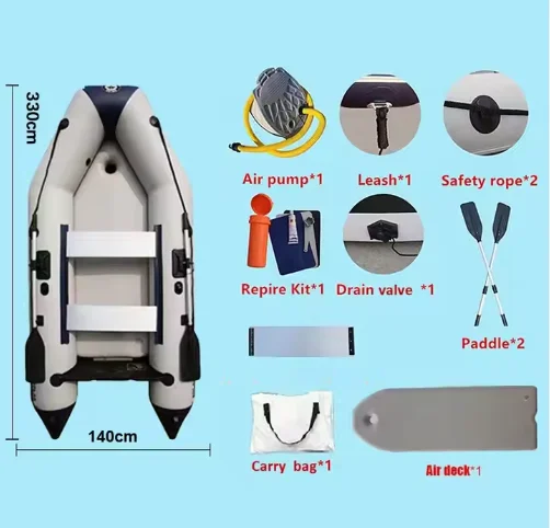 MC330-3 سميكة 0.9 مللي متر قارب الاعتداء القابل للنفخ كاياك مع سطح الهواء الطابق قارب صيد قابل للنفخ طوف #6