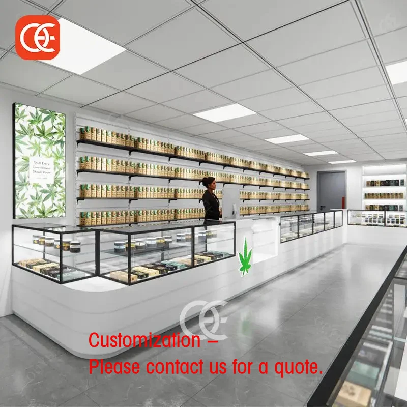 

custom.Vendor Shop Fixture Smoking Accessories Glass Door Commercial Engineered Wood Cigar Shop