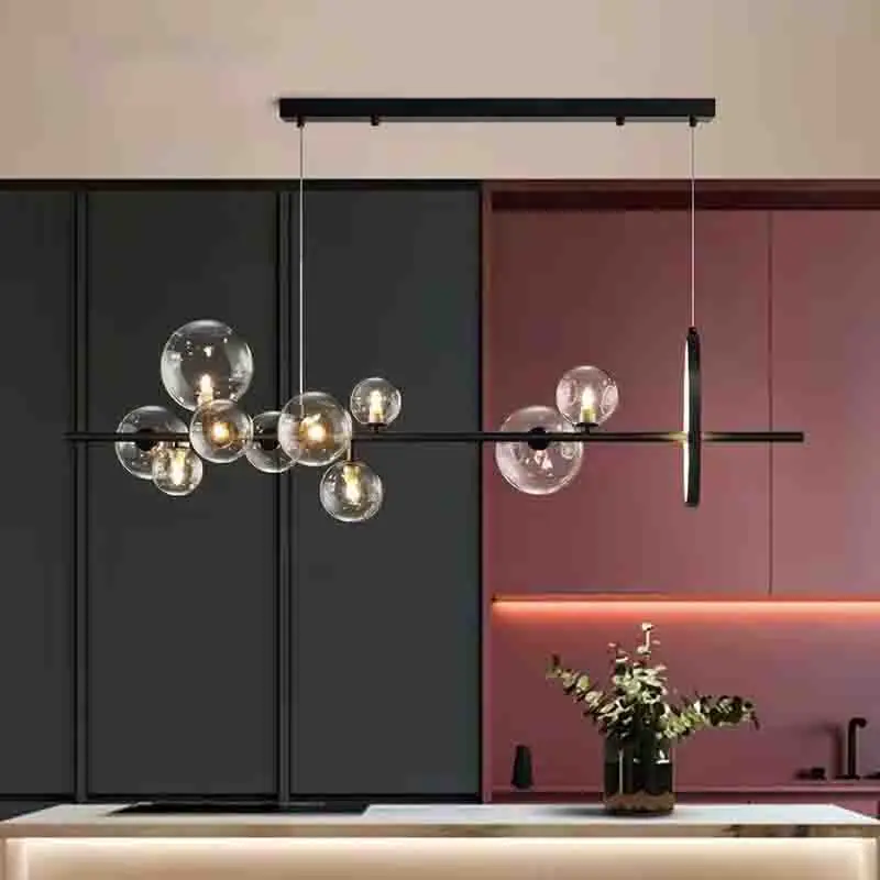 Modern LED kitchen chandelier living room spherical ceiling chandelier hotel decorative lighting chandelier lamps wholesale