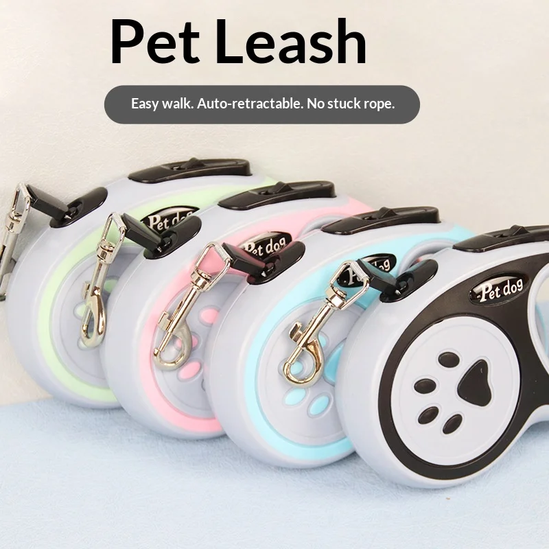 

New Release One-Button Brake Extendable Leash for Dog Walking Outdoor Cat Dog Rope Retractable Traction Rope Pet Leash