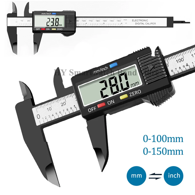 100mm 150mm Plastic Vernier Caliper Digital Display Caliper Mini Text Play Caliper Student Vernier Ruler 0-150mm Measuring Tools