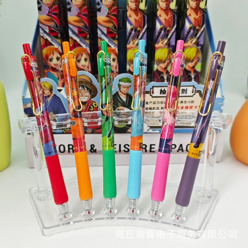 24PCS New Anime One Piece Series 0.5mm Gel Pen Cartoon Creativity Printing Click Pen Stationery Supplies Birthday Gift view 3