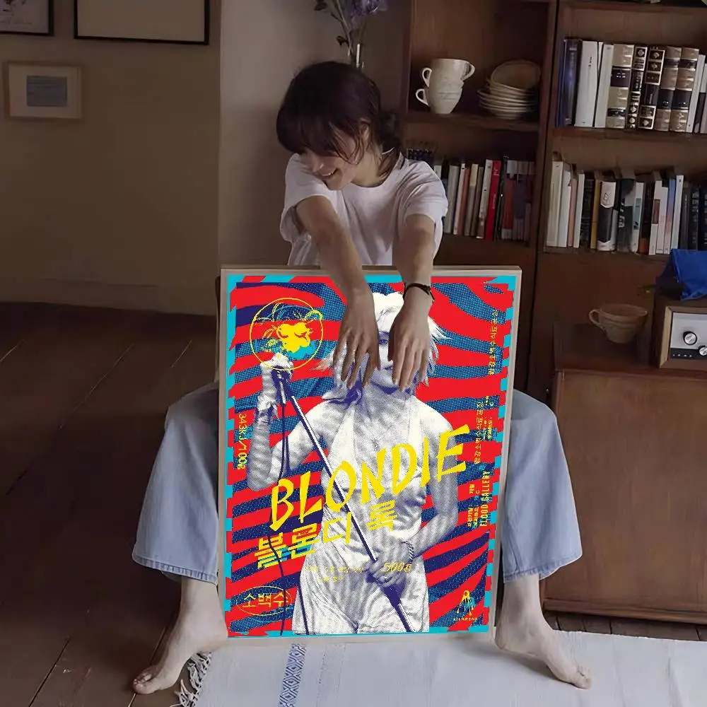 فاسق روك باند بي بلوندي ورق أبيض ملصق HD جودة ملصق جدار الفن اللوحة غرفة الدراسة جدار ديكور #4