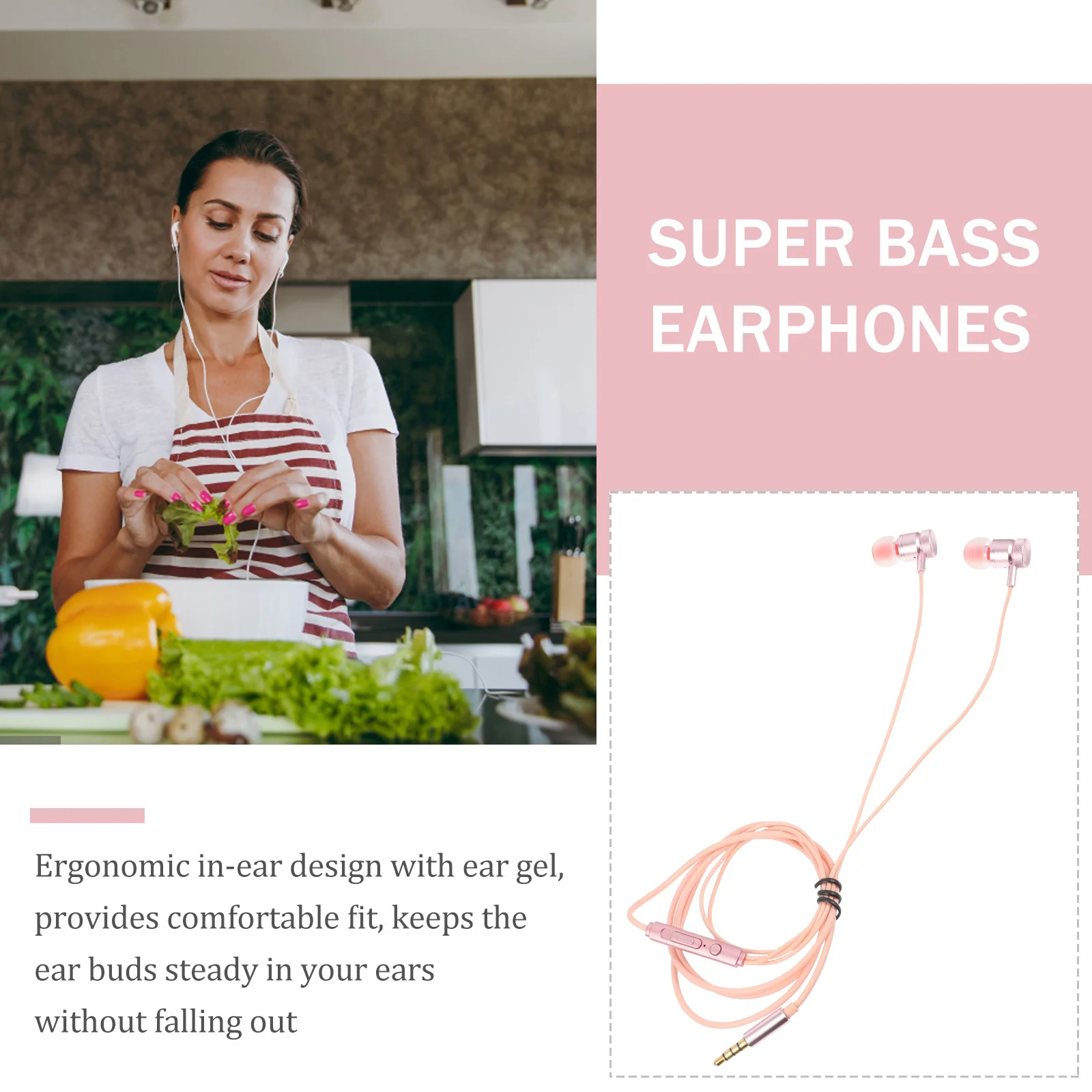 سماعات أذن فائقة الجهير بمقبس 3.5 ملم مع ميكروفون للهواتف الذكية والكمبيوتر المحمول وإلغاء سماعات الأذن مقاومة عالية #3