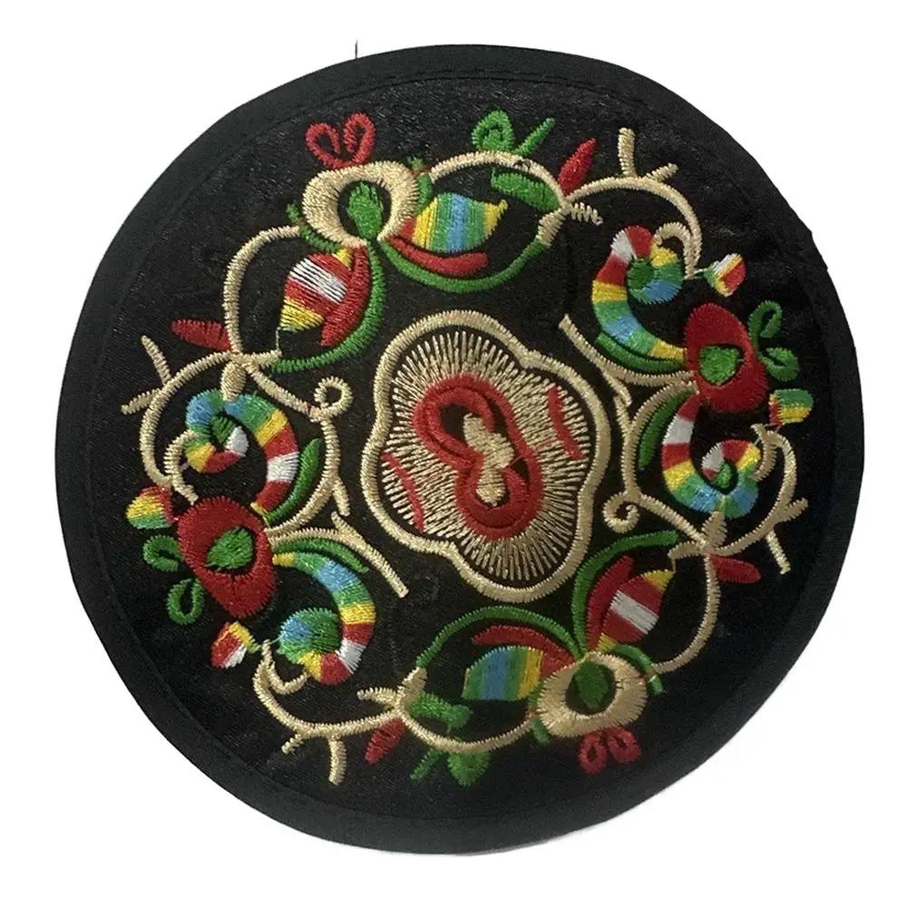 Fabric Cloth Chinese Embroidery Insulation Pad Round Vintage Coaster Anti-Stain Ethnic Table Mats Table