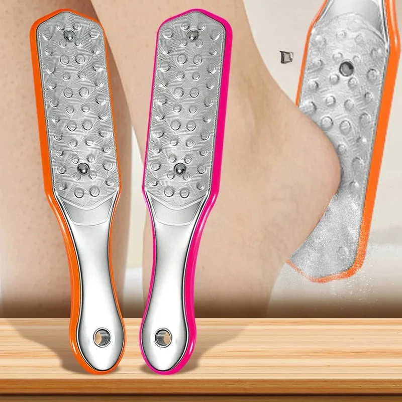 1 قطعة الوجهين القدم عرموش الفولاذ المقاوم للصدأ ملف القدم إزالة الجلد الميت الكالس مزيل باديكير قدم الرعاية أداة