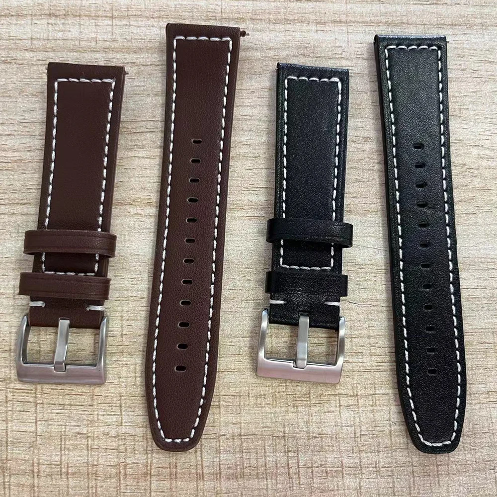 새로운 22mm 교체용 가죽 스트랩 22MM 화웨이 삼성 샤오미 스마트 워치용 22mm 팔찌 벨트 비즈니스 시계줄