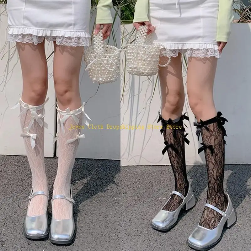 

Женские модные кружевные сетчатые гольфы, сексуальные лоскутные носки до середины икры, кружевные носки для женских украшений,