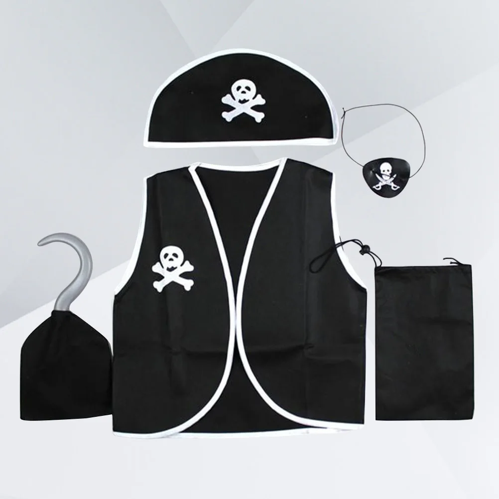 

5Pcs Pirate Costume Halloween Party Dress Up Pretend Play Cosplay Suit for Baby Toddler Boy Non-Woven Comfortable