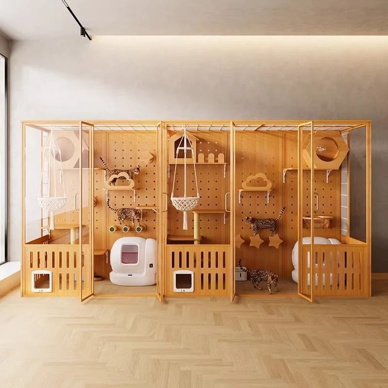 

Pet cabinet cat villa custom home glass panoramic cat cage nest large
