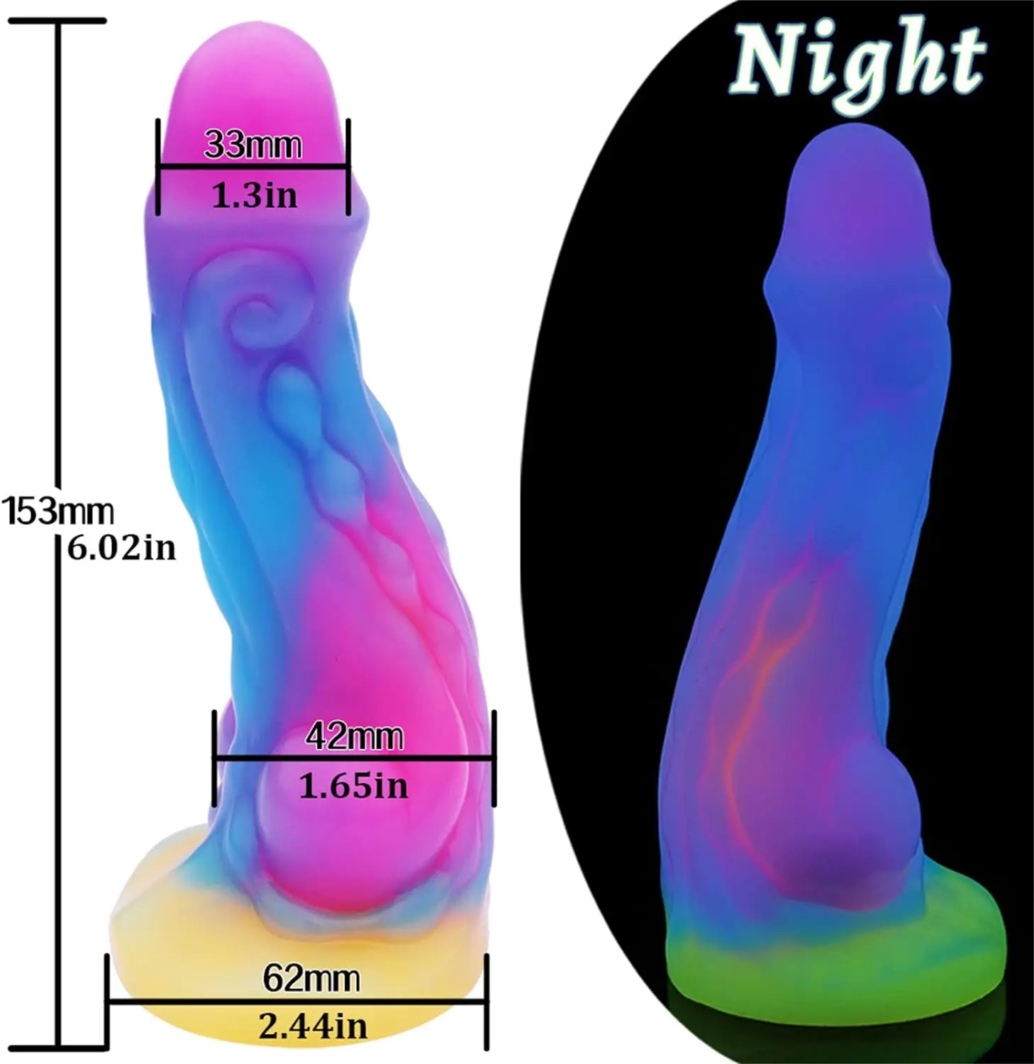 Luminous Anal Plug Female Masturbation G Spot Dildo Women Adult Sex Toy Silicone Anal Dildo Suction Cup Dildo Toy for Couples