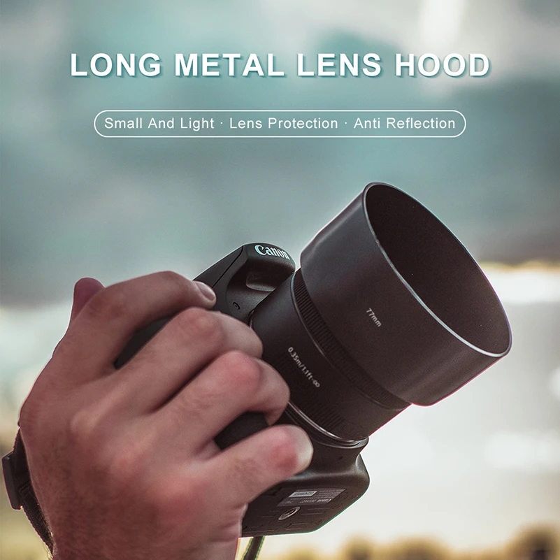 Universal Cylindrical Metal Lens Hood Screw Mount Telephoto Medium Focus Lens Anti Reflection 37 39 40.5 43 46 52 55 58 62 67mm
