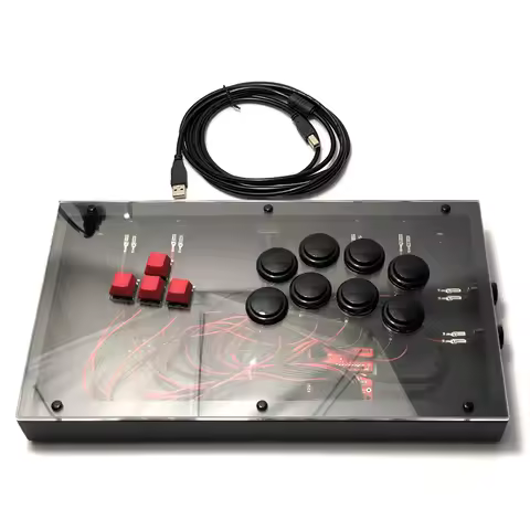 Transparent Hitbox/Mixbox WASD Style Arcade Joystick Fight Stick Game Controller For PS4/PS3/PC Sanwa OBSF-24 30