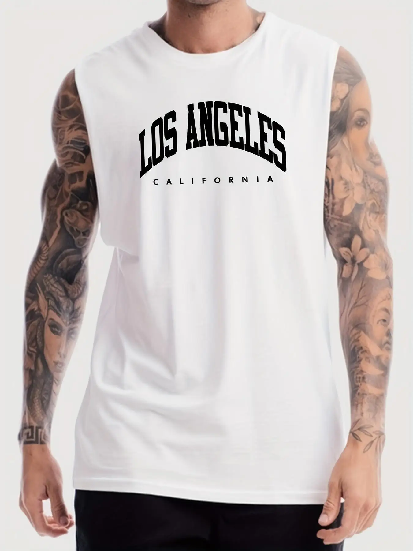 

LOS ANGLELS Printed Casual V-Neck T-shirt Loose and Comfortable Sports T-shirt
