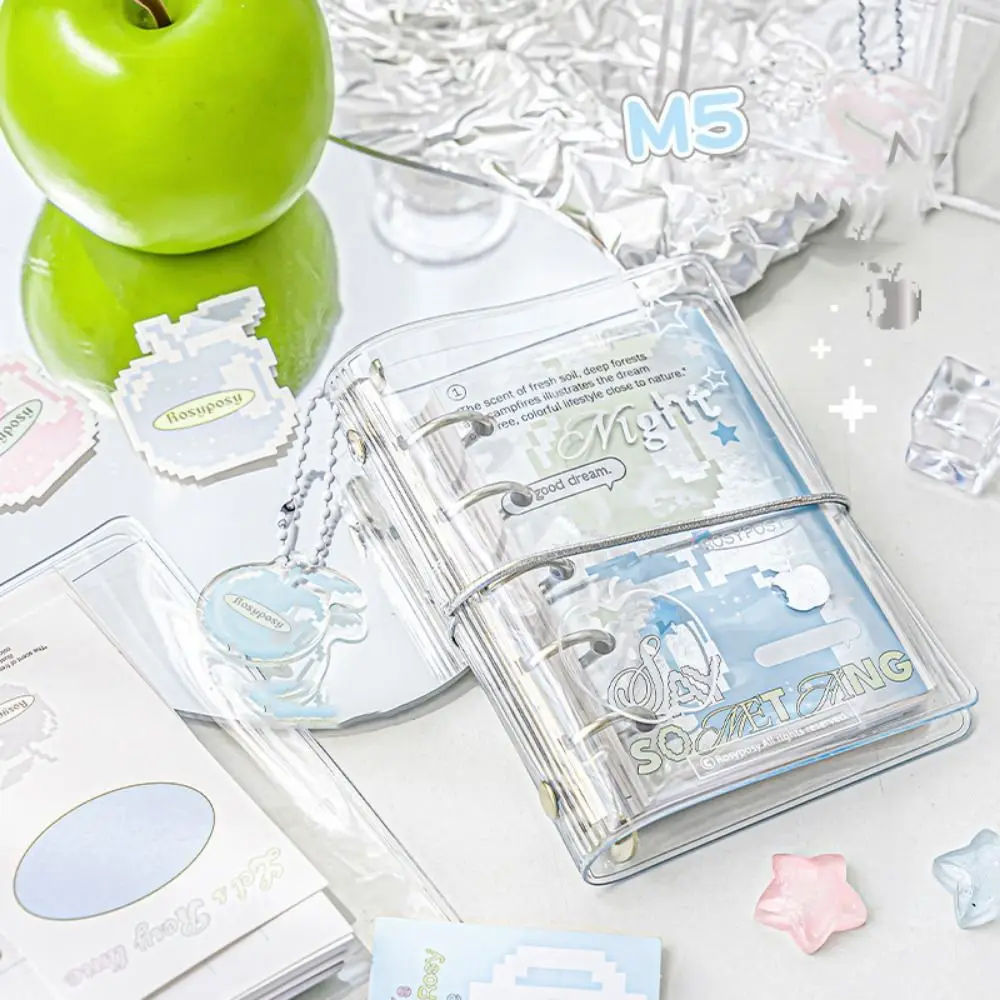 Learn Ledger Hand Ledger M5 Pocket Binder Notebook Portable Mini Loose-leaf Notebook Cute Aesthetic Hand Account Book Kids Gift