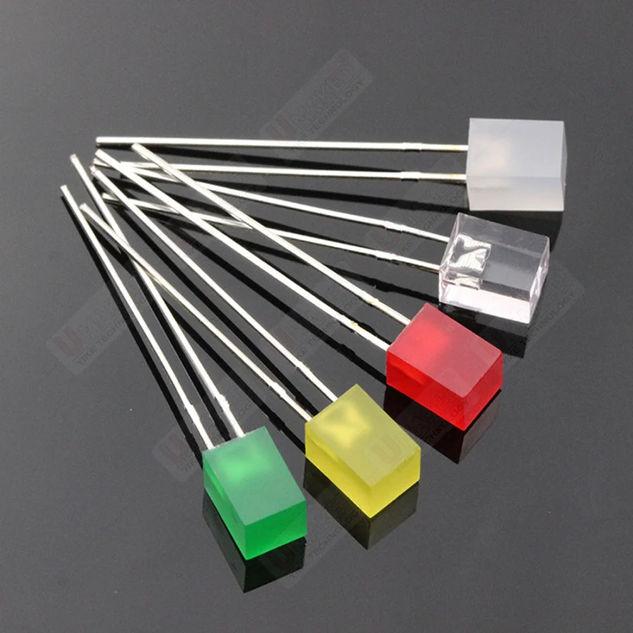 Imagem -03 - Diodo Conduzido Quadrado Branco Vermelho Verde Azul Amarelo Laranja X5x7 mm 2v Retangular 3v Faça Você Mesmo Pwb Faça Você Mesmo 1000 Pcs