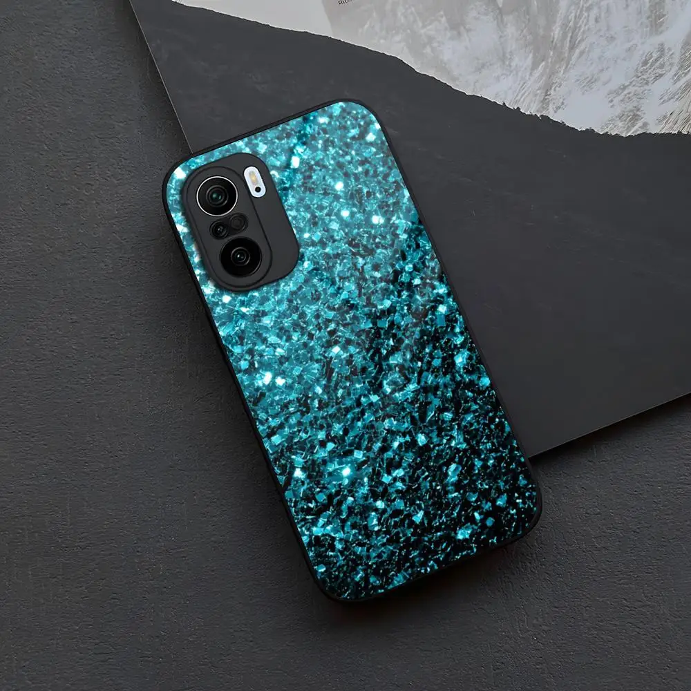 Rainbow GLITTER SPARKLES Tempered Glass for Xiaomi 14 12 Lite Pro 13 11t lite POCO M6 M5 X6 X5 X3 NFC F5 F6 Pro Cover