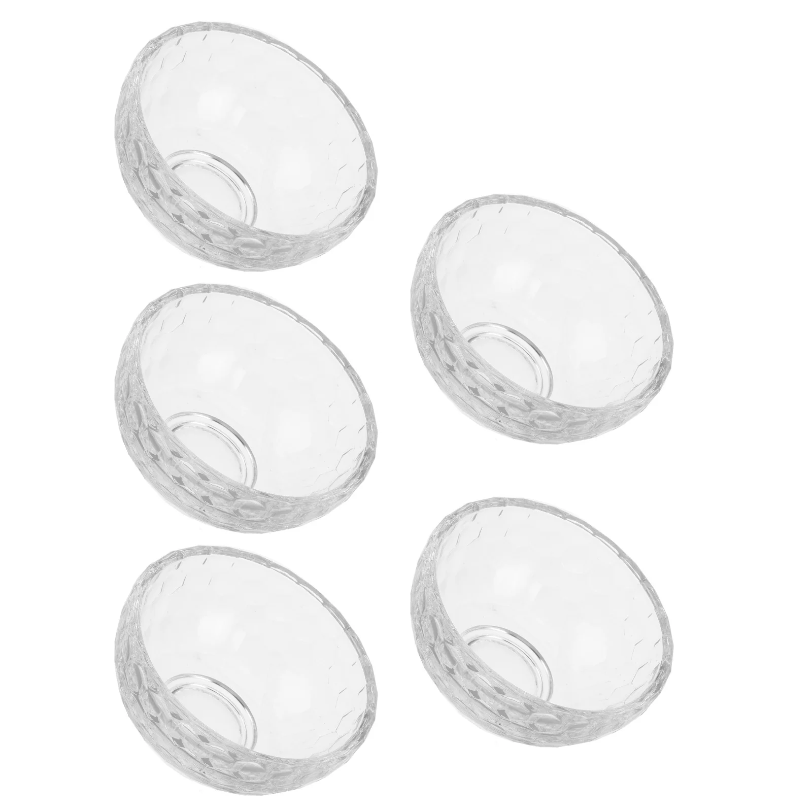 

5Pcs Clear Thickened Small Glass Bowls Set Creative Japanese Style Serving Dessert Snack Dishes Cute Bowl
