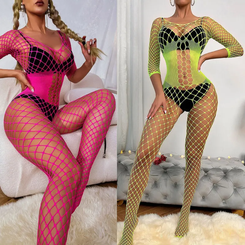 Sexy Mesh Fishnet Bodystockings For Women Erotic Lingerie Sexy Open Crot Teddies Bodysuits Female Sex toys 18+ Porno Underwear