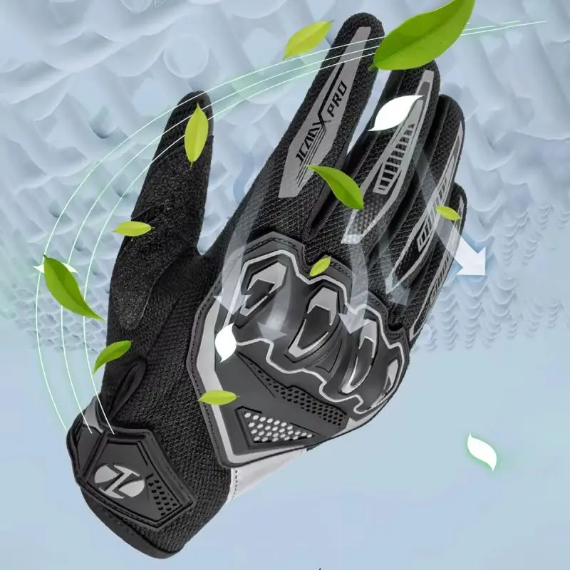 

Breathable Touch Screen Summer Riding Gloves PVC Full Finger Lightweight Comfortable Unisex Guante for Motorcycle and Cycling