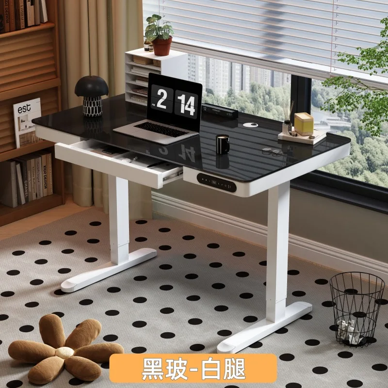 Meja komputer dengan kaki yang dapat diangkat, meja e-sports, meja kantor, meja kerja, meja buku