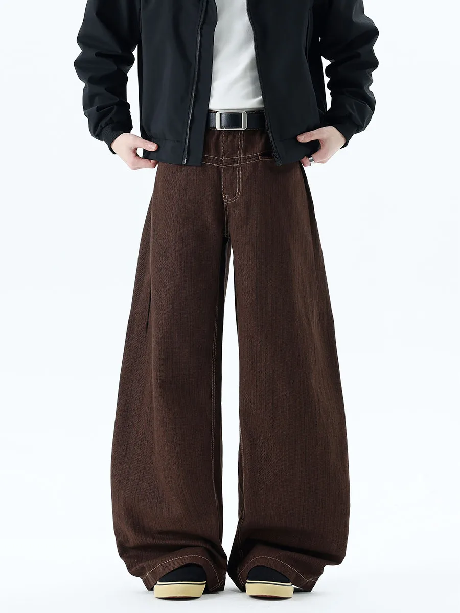 

Мужские и женские повседневные джинсы прямого кроя с высокой талией в винтажном американском уличном стиле, брюки в пол, модель Knife